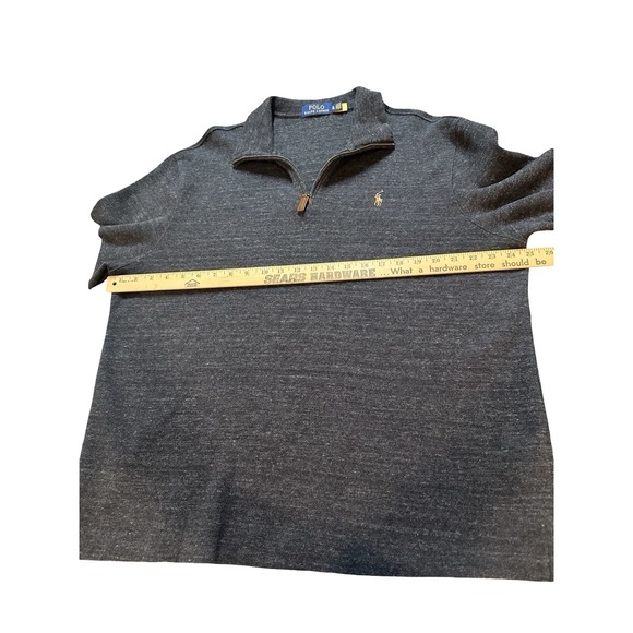 Polo Ralph Lauren Pullover Mens XL Dark Gray Estate Rib Half Zip‎ Sweater Casual - Picture 3 of 13